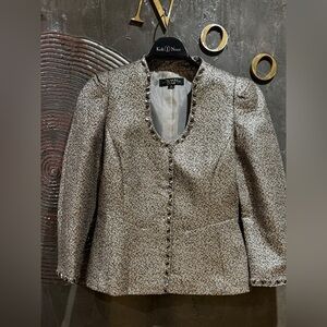 Tahari Luxe Metallic Tweed Skirt Suit Set – Blazer + Skirt (Size 4, NWT)